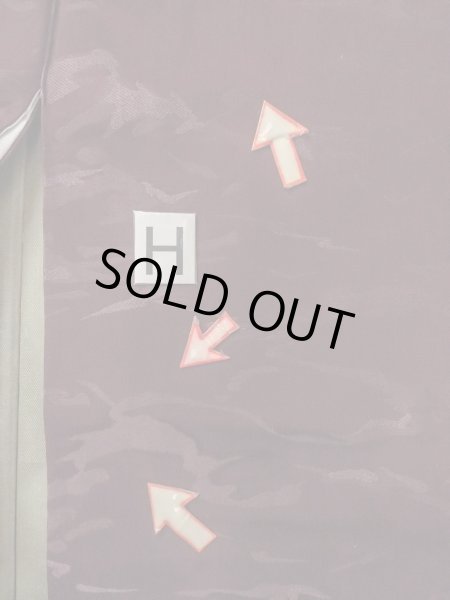 Photo21: O0117D Vintage Japanese kimono Dark Purplish Dark Red IROMUJI plain colored for women / Silk.  There are stains.  (Grade C) (21)