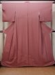 Photo1: O0117E Vintage Japanese kimono  Reddish Coral IROMUJI plain colored for women / Silk.    (Grade B) (1)