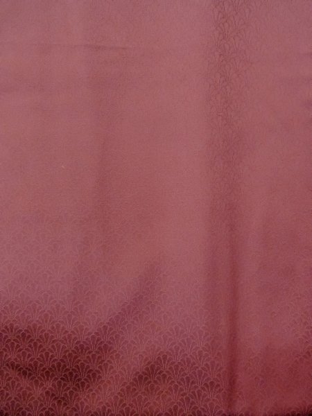 Photo5: O0117E Vintage Japanese kimono  Reddish Coral IROMUJI plain colored for women / Silk.    (Grade B) (5)