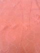 Photo9: O0117F Vintage Japanese kimono Shiny Pale Orange IROMUJI plain colored for women / Silk.  Curved lines basic woven pattern  (Grade B) (9)