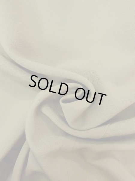 Photo12: O0117G Vintage Japanese kimono  Grayish Green IROMUJI plain colored for women / Silk.    (Grade C) (12)