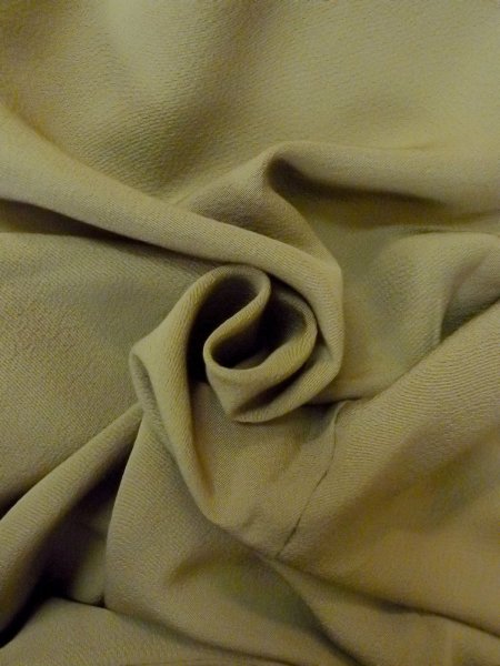 Photo13: O0117G Vintage Japanese kimono  Grayish Green IROMUJI plain colored for women / Silk.    (Grade C) (13)