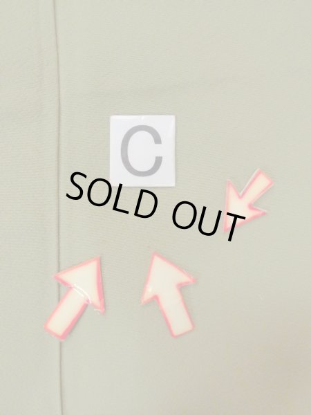 Photo17: O0117G Vintage Japanese kimono  Grayish Green IROMUJI plain colored for women / Silk.    (Grade C) (17)