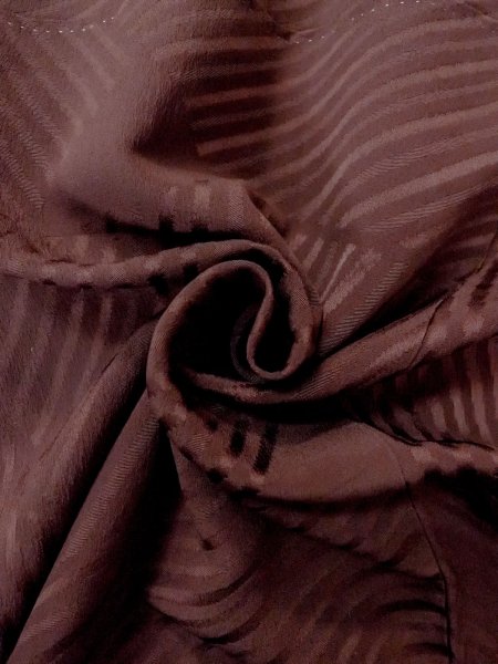 Photo12: O0117H Vintage Japanese kimono   Brown IROMUJI plain colored for women / Silk.    (Grade B) (12)