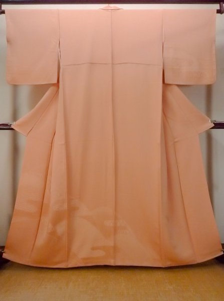 Photo1: O0117I Vintage Japanese kimono   Golden Yellow IROMUJI plain colored for women / Silk.  Based woven pattern: Dapple pattern  (Grade C) (1)