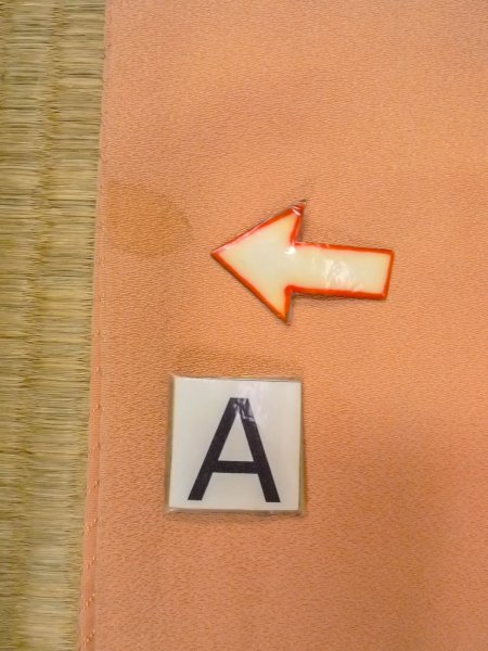 Photo14: O0117I Vintage Japanese kimono   Golden Yellow IROMUJI plain colored for women / Silk.  Based woven pattern: Dapple pattern  (Grade C) (14)