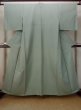Photo1: Mint O0117J Vintage Japanese kimono  Pale Green IROMUJI plain colored for women / Silk.    (Grade A) (1)