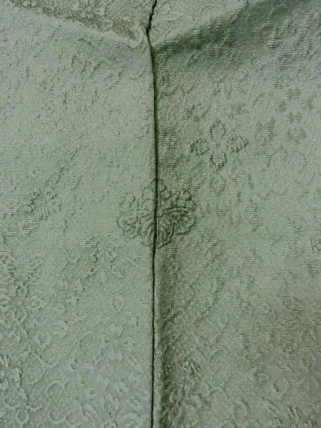 Photo3: Mint O0117J Vintage Japanese kimono  Pale Green IROMUJI plain colored for women / Silk.    (Grade A) (3)