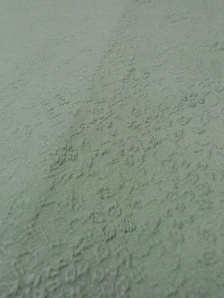 Photo10: Mint O0117J Vintage Japanese kimono  Pale Green IROMUJI plain colored for women / Silk.    (Grade A) (10)