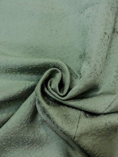 Photo13: Mint O0117J Vintage Japanese kimono  Pale Green IROMUJI plain colored for women / Silk.    (Grade A) (13)