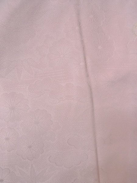 Photo4: O0117K Vintage Japanese kimono  Pale Wisteria IROMUJI plain colored for women / Silk.    (Grade C) (4)