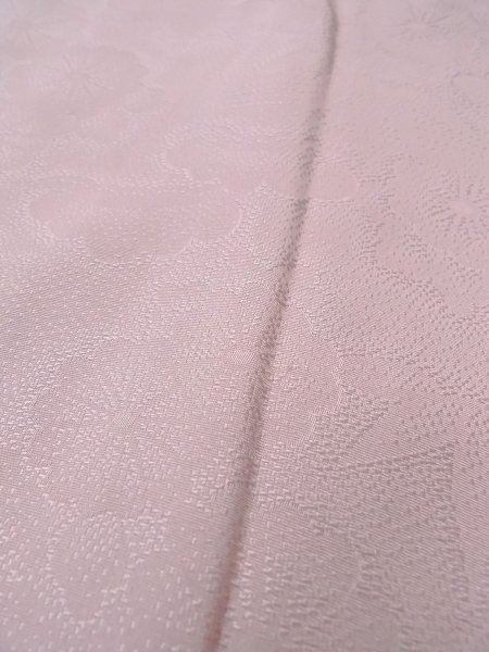 Photo9: O0117K Vintage Japanese kimono  Pale Wisteria IROMUJI plain colored for women / Silk.    (Grade C) (9)