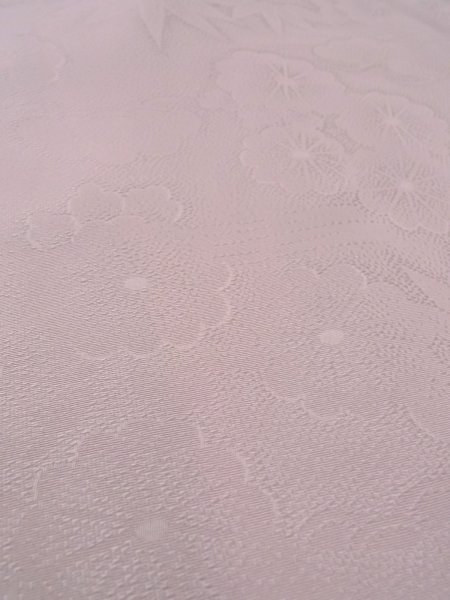 Photo11: O0117K Vintage Japanese kimono  Pale Wisteria IROMUJI plain colored for women / Silk.    (Grade C) (11)