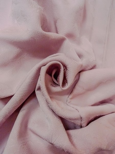 Photo13: O0117K Vintage Japanese kimono  Pale Wisteria IROMUJI plain colored for women / Silk.    (Grade C) (13)