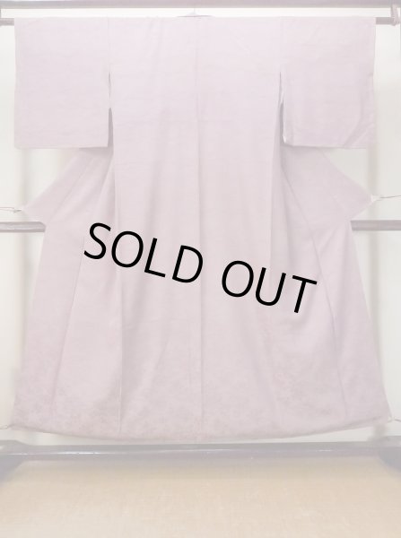 Photo1: O0117L Vintage Japanese kimono Pale Grayish Purple IROMUJI plain colored for women / Silk.    (Grade B) (1)