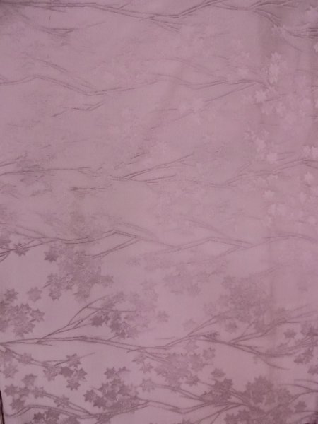 Photo3: O0117L Vintage Japanese kimono Pale Grayish Purple IROMUJI plain colored for women / Silk.    (Grade B) (3)