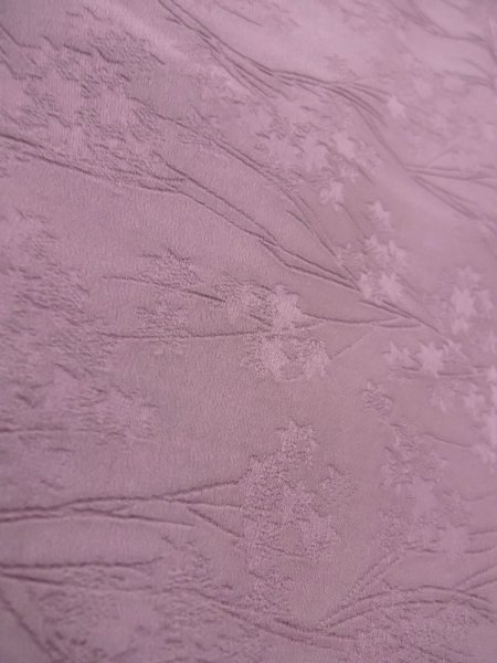 Photo8: O0117L Vintage Japanese kimono Pale Grayish Purple IROMUJI plain colored for women / Silk.    (Grade B) (8)