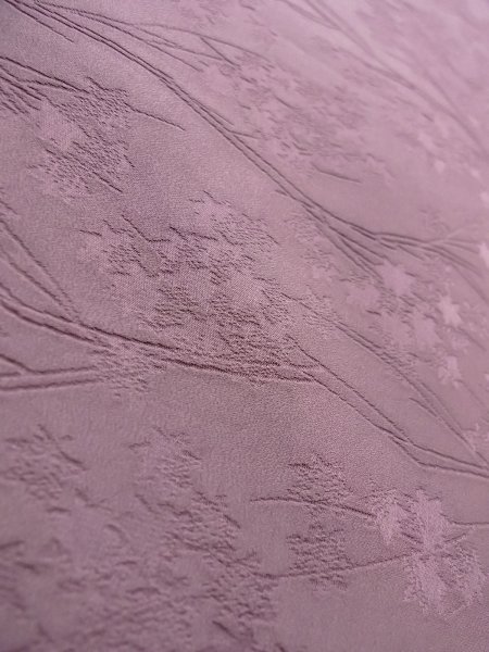 Photo9: O0117L Vintage Japanese kimono Pale Grayish Purple IROMUJI plain colored for women / Silk.    (Grade B) (9)