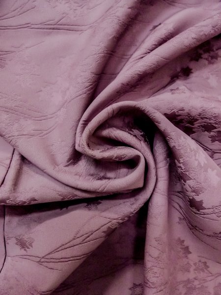 Photo11: O0117L Vintage Japanese kimono Pale Grayish Purple IROMUJI plain colored for women / Silk.    (Grade B) (11)