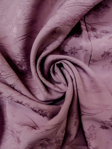 Photo12: O0117L Vintage Japanese kimono Pale Grayish Purple IROMUJI plain colored for women / Silk.    (Grade B) (12)