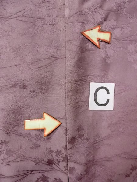 Photo16: O0117L Vintage Japanese kimono Pale Grayish Purple IROMUJI plain colored for women / Silk.    (Grade B) (16)