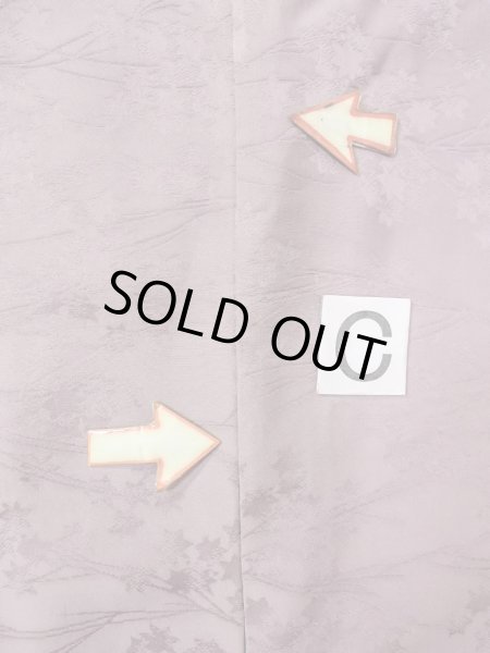 Photo16: O0117L Vintage Japanese kimono Pale Grayish Purple IROMUJI plain colored for women / Silk.    (Grade B) (16)