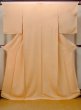 Photo1: O0117M Vintage Japanese kimono Light  Orange IROMUJI plain colored for women / Silk.  Based woven pattern: Mirror  (Grade B) (1)
