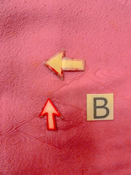 Photo15: O0117N Vintage Japanese kimono   Pink IROMUJI plain colored for women / Silk.  Base woven pattern: Gap in a cloud, Square piece of fancy paper, abstract pattern  (Grade B) (15)