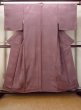 Photo1: O0117P Vintage Japanese kimono  Grayish Purple IROMUJI plain colored for women / Silk.    (Grade B) (1)