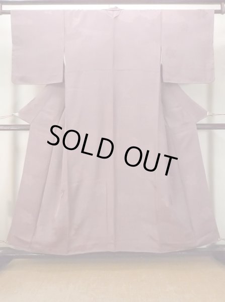 Photo1: O0117P Vintage Japanese kimono  Grayish Purple IROMUJI plain colored for women / Silk.    (Grade B) (1)