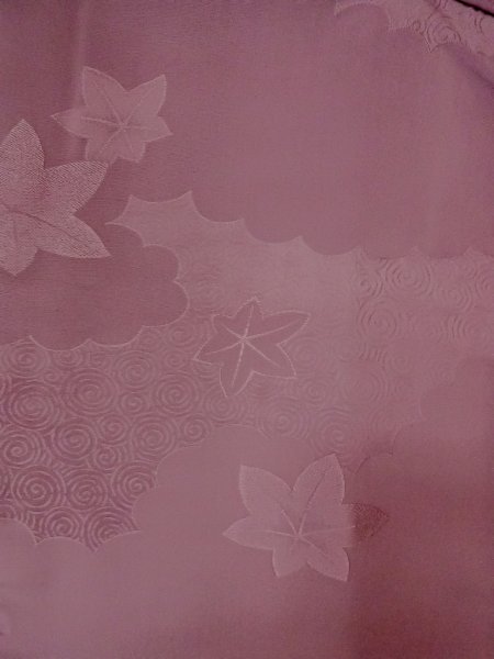 Photo3: O0117P Vintage Japanese kimono  Grayish Purple IROMUJI plain colored for women / Silk.    (Grade B) (3)