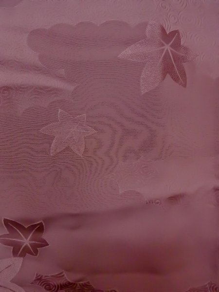 Photo4: O0117P Vintage Japanese kimono  Grayish Purple IROMUJI plain colored for women / Silk.    (Grade B) (4)
