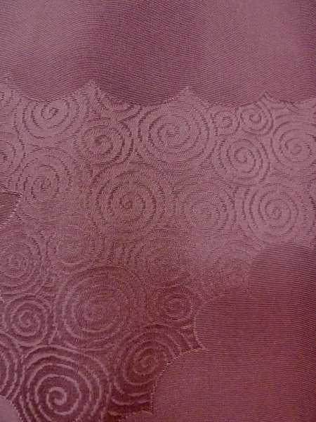 Photo5: O0117P Vintage Japanese kimono  Grayish Purple IROMUJI plain colored for women / Silk.    (Grade B) (5)