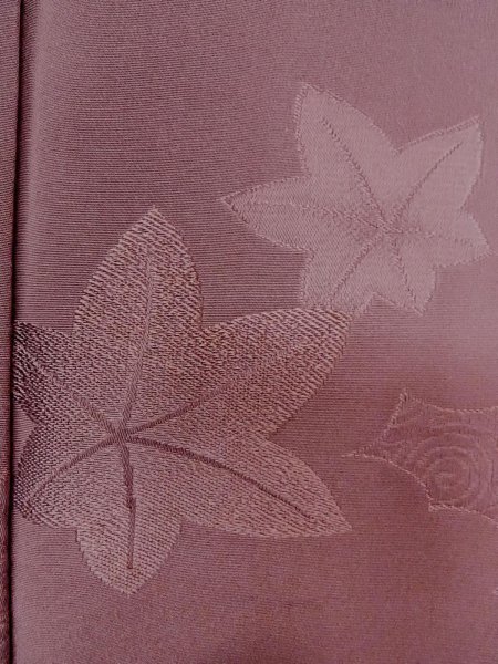 Photo6: O0117P Vintage Japanese kimono  Grayish Purple IROMUJI plain colored for women / Silk.    (Grade B) (6)