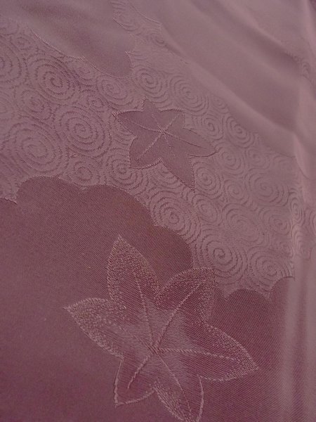 Photo8: O0117P Vintage Japanese kimono  Grayish Purple IROMUJI plain colored for women / Silk.    (Grade B) (8)