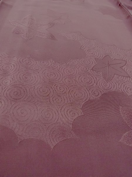 Photo10: O0117P Vintage Japanese kimono  Grayish Purple IROMUJI plain colored for women / Silk.    (Grade B) (10)
