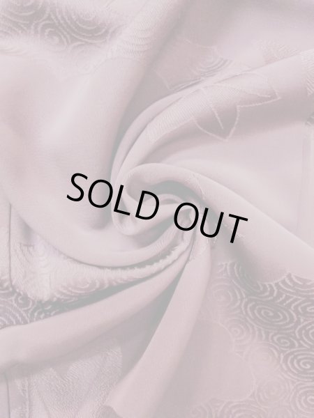 Photo12: O0117P Vintage Japanese kimono  Grayish Purple IROMUJI plain colored for women / Silk.    (Grade B) (12)