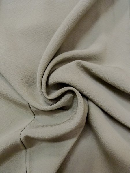 Photo11: O0117Q Vintage Japanese kimono  Light Gray IROMUJI plain colored for women / Silk.    (Grade B) (11)