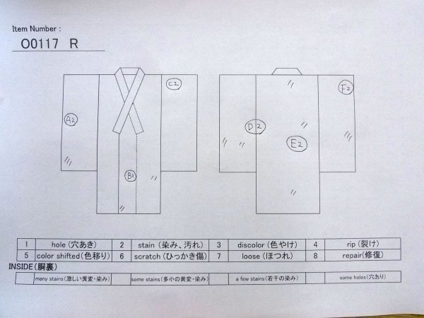 Photo13: O0117R Vintage Japanese kimono  Light Yellowish Green KOMON dyed for women / Silk.    (Grade B) (13)