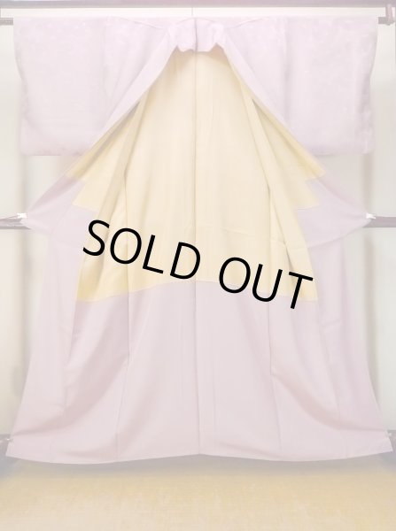 Photo2: O0117S Vintage Japanese kimono Pale Purplish Pink KOMON dyed for women / Silk.    (Grade B) (2)