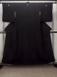 Photo1: O0117T Vintage Japanese kimono   Black MONTSUKI crests for women / Silk.    (Grade B) (1)