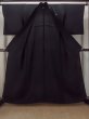 Photo2: O0117U Vintage Japanese kimono   Black MONTSUKI crests for women / Silk.    (Grade D) (2)