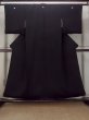 Photo1: O0117V Vintage Japanese kimono   Black MONTSUKI crests for women / Silk.    (Grade D) (1)