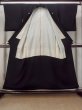 Photo2: O0117V Vintage Japanese kimono   Black MONTSUKI crests for women / Silk.    (Grade D) (2)