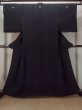 Photo1: Mint O0117X Vintage Japanese kimono   Black MONTSUKI crests for women / Silk.    (Grade A) (1)