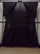 Photo2: O0118A Vintage Japanese kimono   Black MONTSUKI crests for women / Silk.    (Grade B) (2)