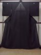 Photo1: O0118B Vintage Japanese kimono   Black MONTSUKI crests for women / Silk.    (Grade B) (1)
