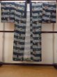 Photo1: O0124A Vintage Japanese kimono   Indigo Blue Men's Juban for men / Wool. Pine tree/branch/needle,   (Grade D) (1)