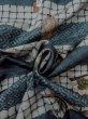 Photo12: O0124A Vintage Japanese kimono   Indigo Blue Men's Juban for men / Wool. Pine tree/branch/needle,   (Grade D) (12)