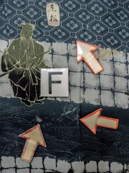 Photo19: O0124A Vintage Japanese kimono   Indigo Blue Men's Juban for men / Wool. Pine tree/branch/needle,   (Grade D) (19)